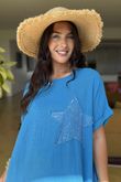 Made in Italy Sahara Star Sack Dress Cerulean